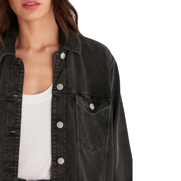 #80 Gray/Black Wash Button Up Jacket Size Medium - Picture 3 of 10